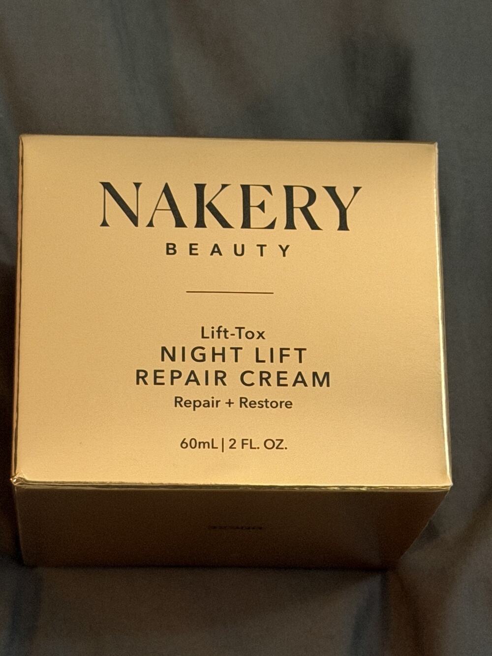 Nakery Beauty Lift-Tox Night Lift Repair Cream overnight moisturizer, New-Sealed